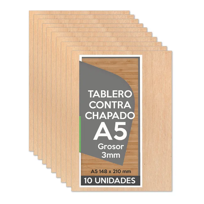 Tableros contrachapados A5 de 3 mm para trabajos pequeños de bricolaje y maquetas