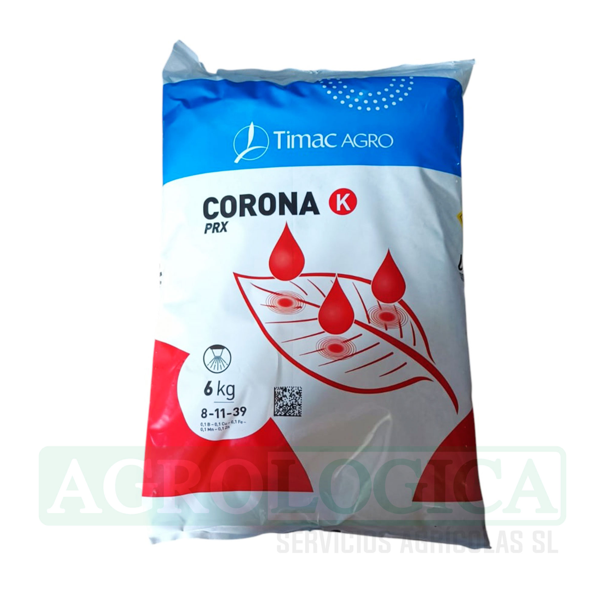 Corona K, 6Kg - Potasio hidrosoluble foliar con microelementos 1 abono foliar y bioestimulante olivo, almendro y frutales